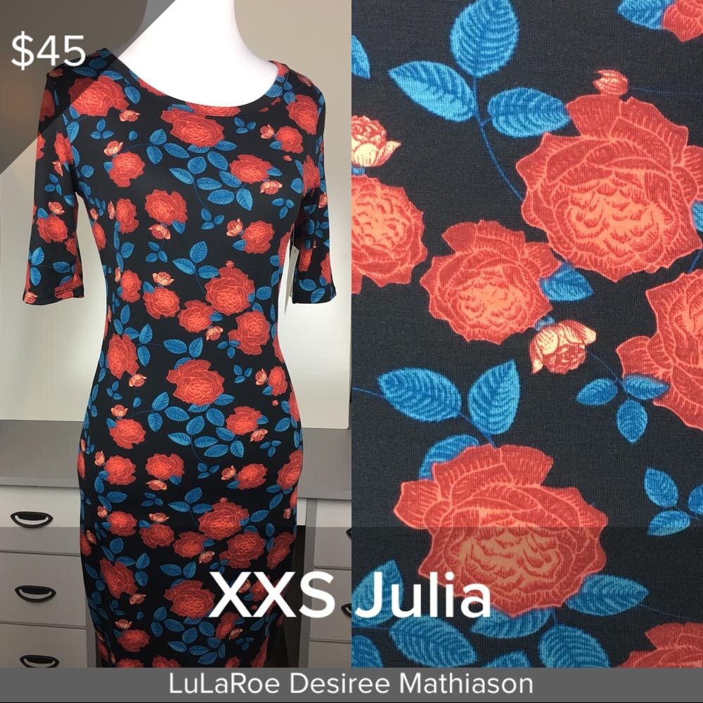 NWT XXS LuLaRoe Julia Dress